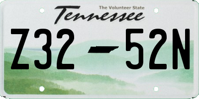 TN license plate Z3252N