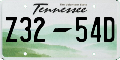 TN license plate Z3254D