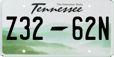 TN license plate Z3262N