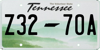 TN license plate Z3270A