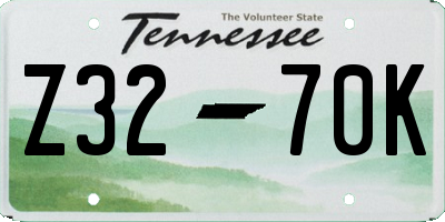 TN license plate Z3270K