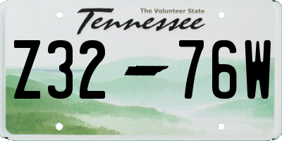 TN license plate Z3276W