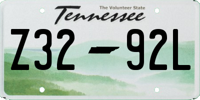 TN license plate Z3292L