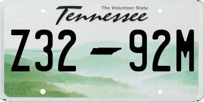TN license plate Z3292M