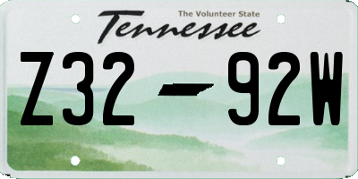 TN license plate Z3292W