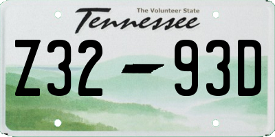 TN license plate Z3293D