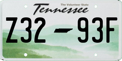 TN license plate Z3293F