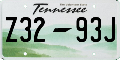 TN license plate Z3293J