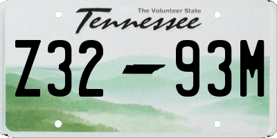 TN license plate Z3293M