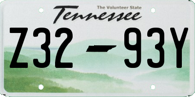 TN license plate Z3293Y