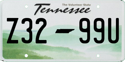 TN license plate Z3299U