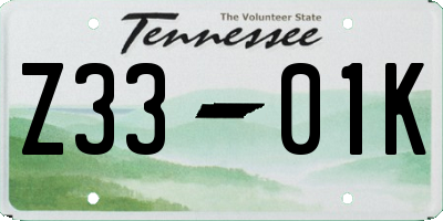 TN license plate Z3301K