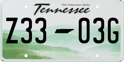 TN license plate Z3303G