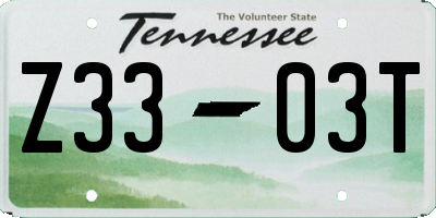 TN license plate Z3303T