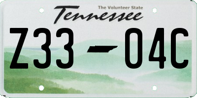 TN license plate Z3304C