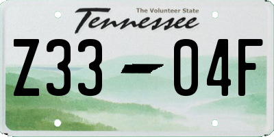 TN license plate Z3304F