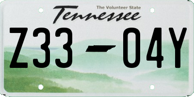 TN license plate Z3304Y