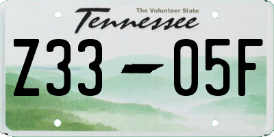 TN license plate Z3305F