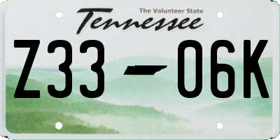 TN license plate Z3306K