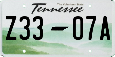 TN license plate Z3307A