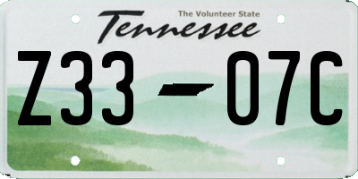 TN license plate Z3307C