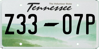 TN license plate Z3307P
