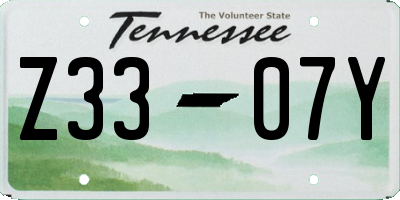 TN license plate Z3307Y