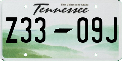TN license plate Z3309J