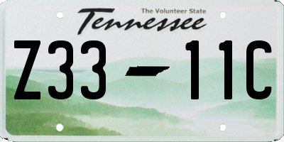 TN license plate Z3311C
