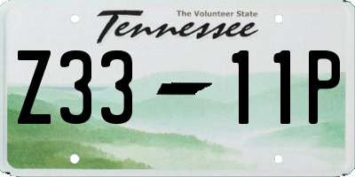 TN license plate Z3311P