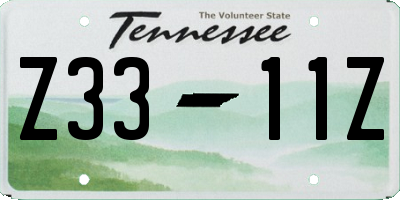 TN license plate Z3311Z