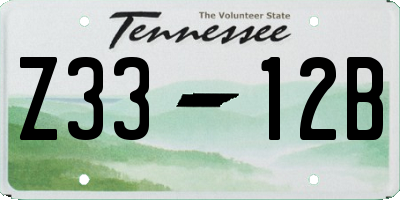 TN license plate Z3312B