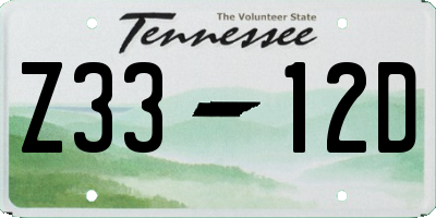 TN license plate Z3312D