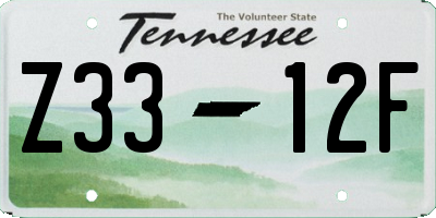 TN license plate Z3312F