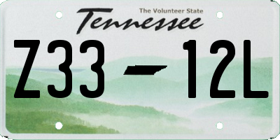 TN license plate Z3312L