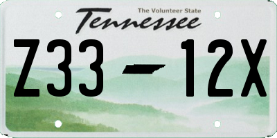 TN license plate Z3312X