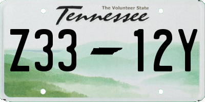 TN license plate Z3312Y