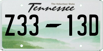 TN license plate Z3313D