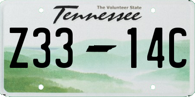 TN license plate Z3314C