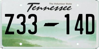 TN license plate Z3314D