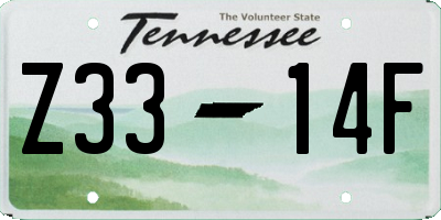 TN license plate Z3314F