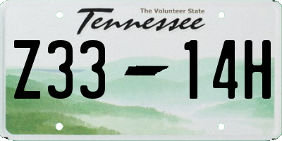 TN license plate Z3314H