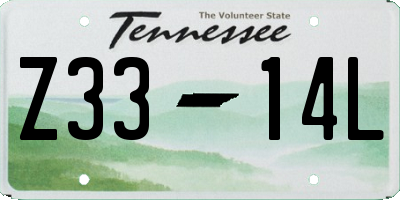 TN license plate Z3314L