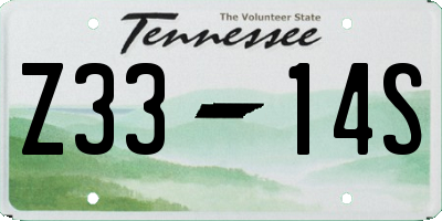 TN license plate Z3314S