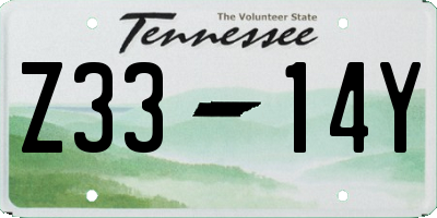 TN license plate Z3314Y