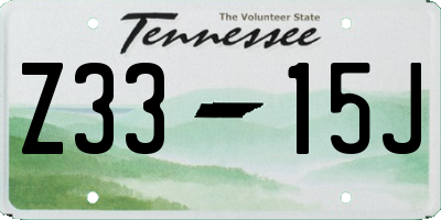 TN license plate Z3315J
