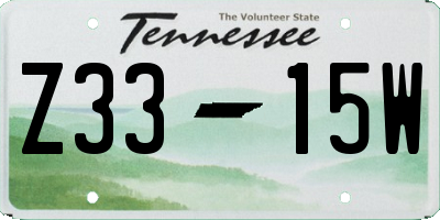 TN license plate Z3315W