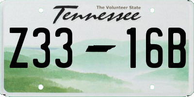 TN license plate Z3316B