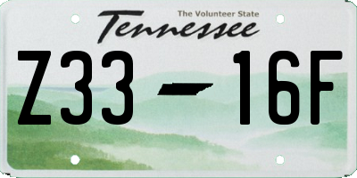 TN license plate Z3316F