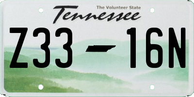 TN license plate Z3316N
